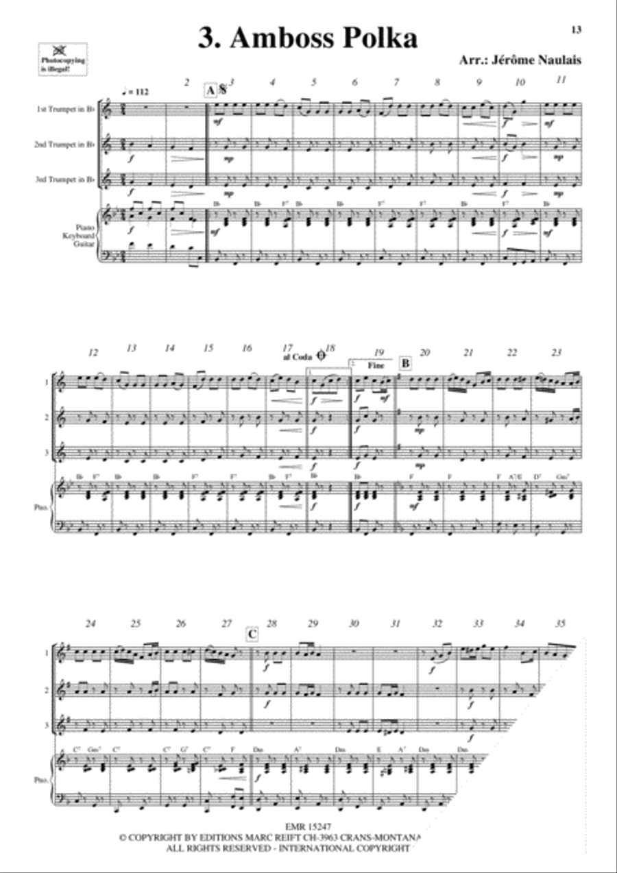 3 Trumpets & Piano Vol. 3 Trumpet Trio scores gallery preview page 5