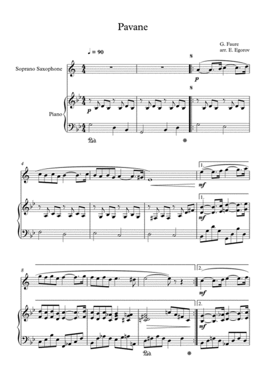 Pavane, Gabriel Faure, For Soprano Saxophone & Piano image number null