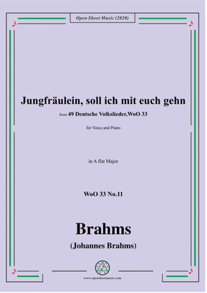 Book cover for Brahms-Jungfräulein,soll ich mit euch gehn,WoO 33 No.11,in A flat Major,for Voice&Pno