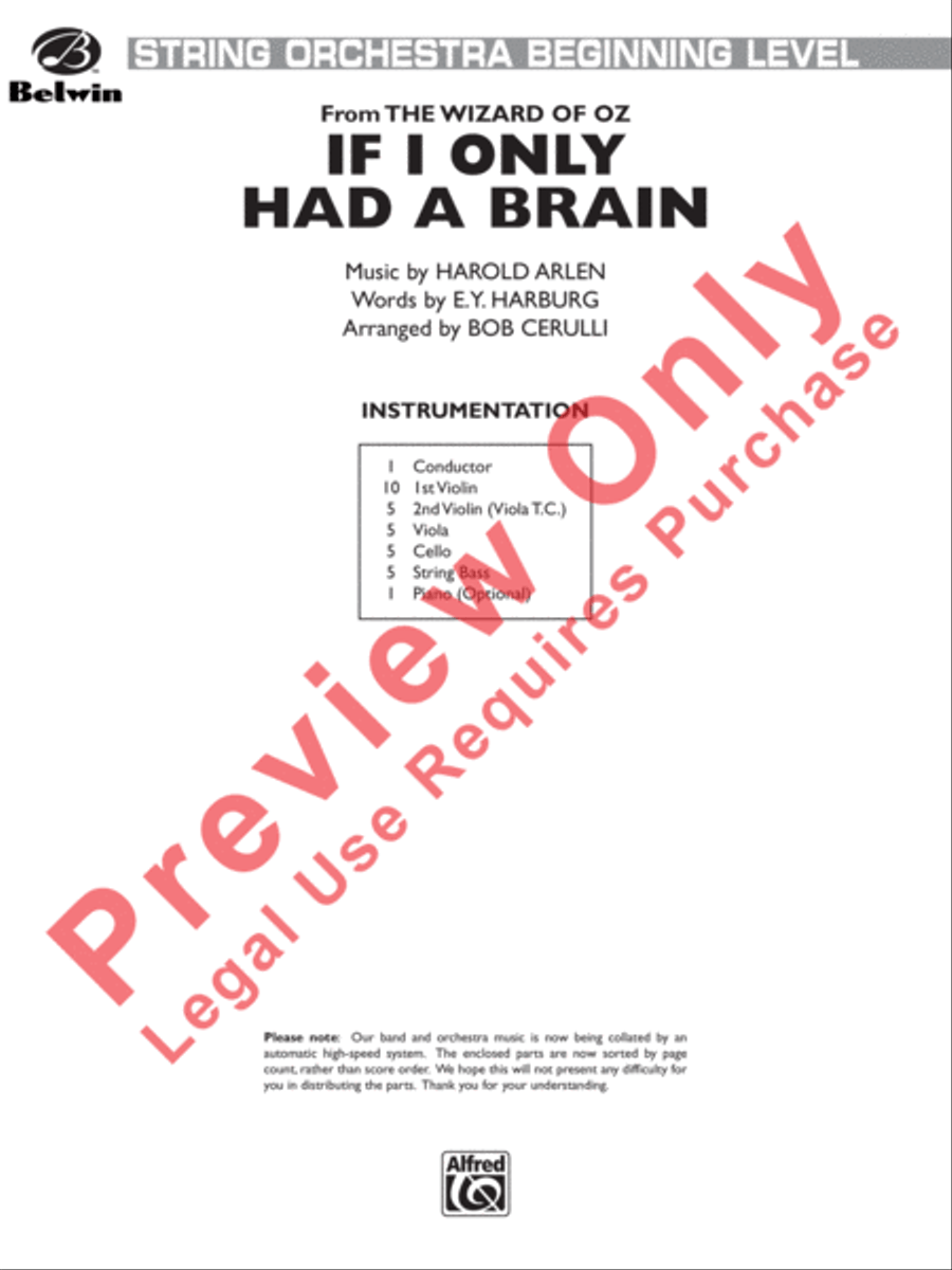 If I Only Had a Brain (from The Wizard of Oz) String Orchestra scores gallery preview page 2
