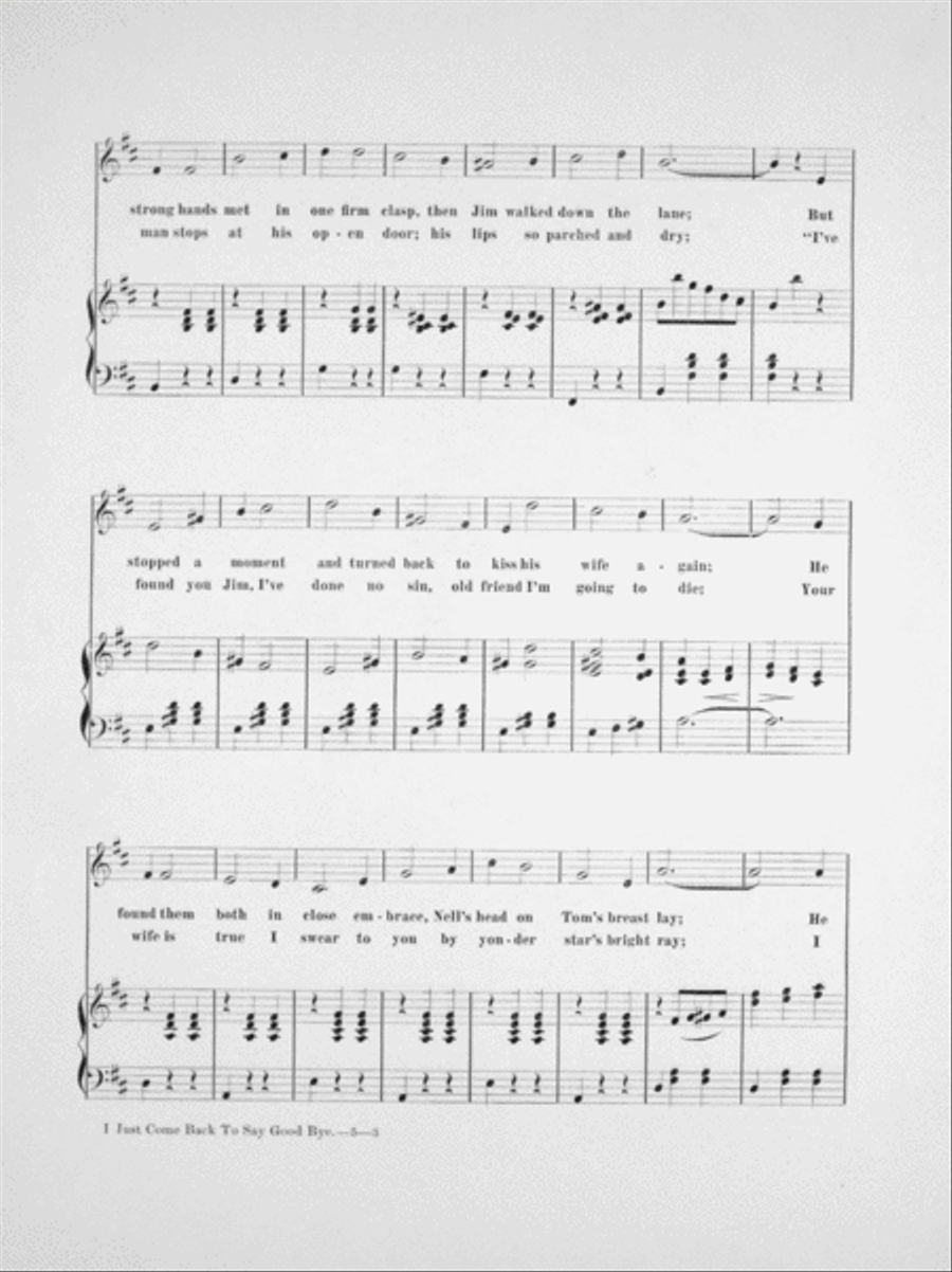 I've Just Come Back To Say Good-Bye Voice scores gallery preview page 3