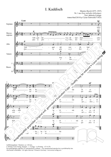Ravel/Gottwald: Deux melodies hebraiques