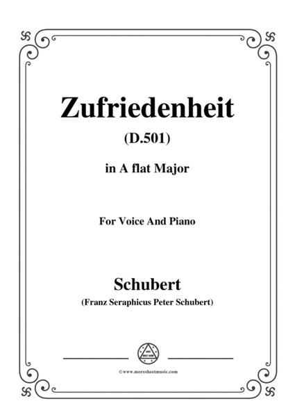Schubert-Zufriedenheit(Contentment),D.501,in B Major,for Voice&Piano image number null