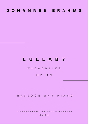 Book cover for Brahms' Lullaby - Bassoon and Piano (Full Score and Parts)