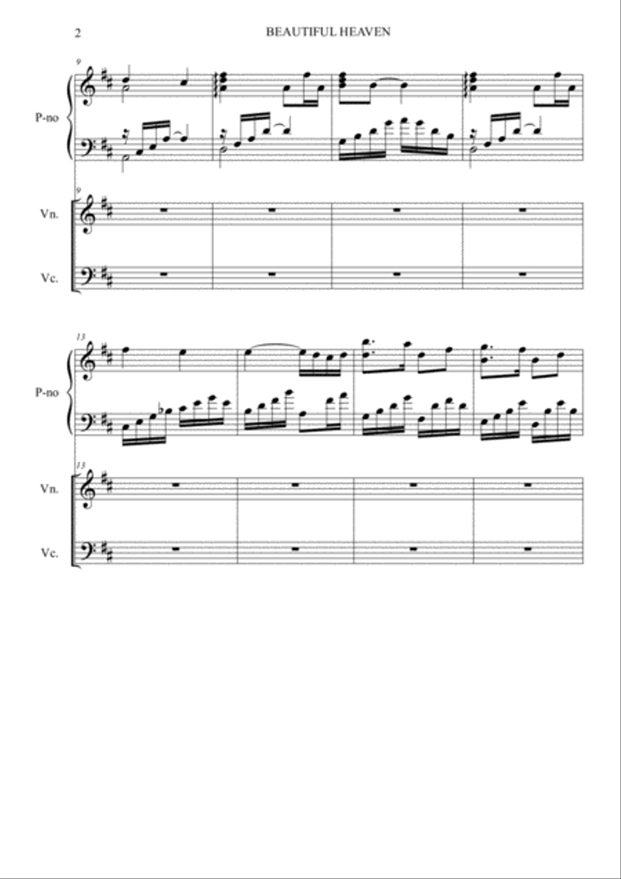 Beautiful Heaven Piano Trio scores gallery preview page 2
