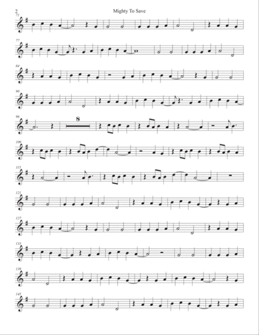 Mighty To Save Mighty To Save Tenor Saxophone scores gallery preview page 2