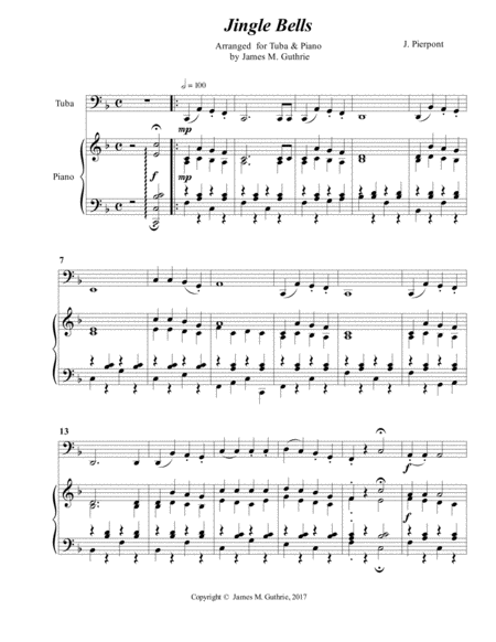 Jingle Bells for Tuba & Piano image number null