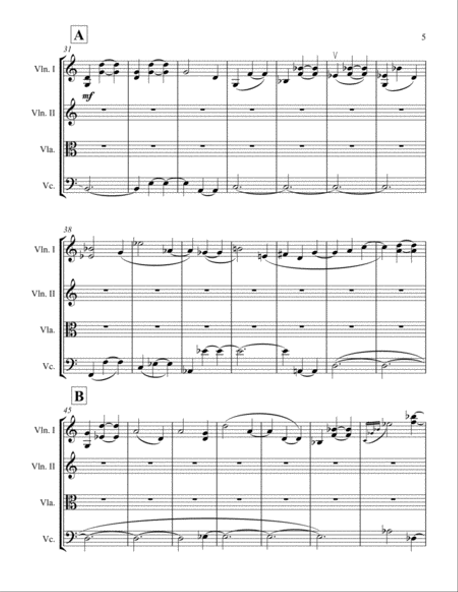 La Larga Noche de los 500s Años (1st Cycle) String Quartet scores gallery preview page 5