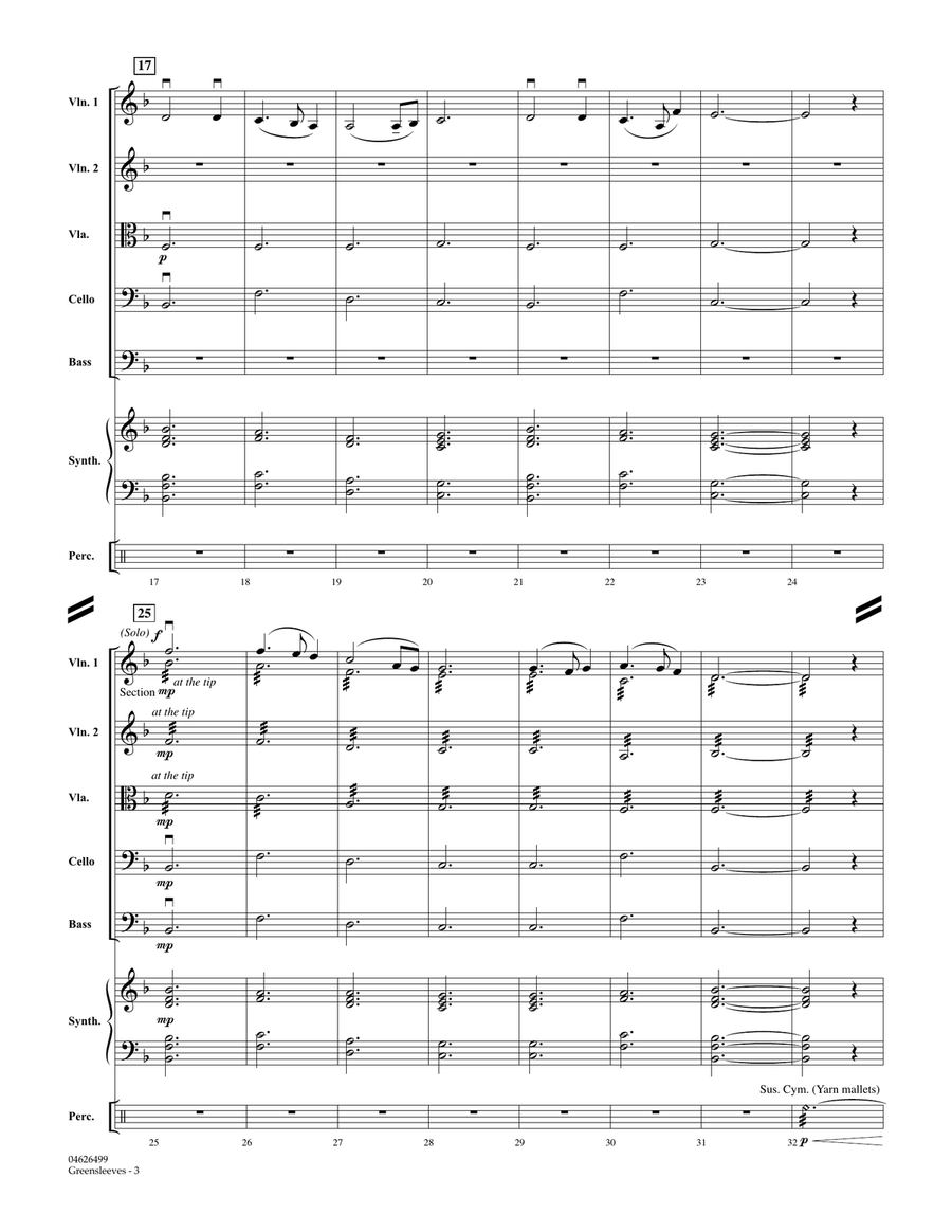 Greensleeves - Full Score Orchestra scores gallery preview page 3