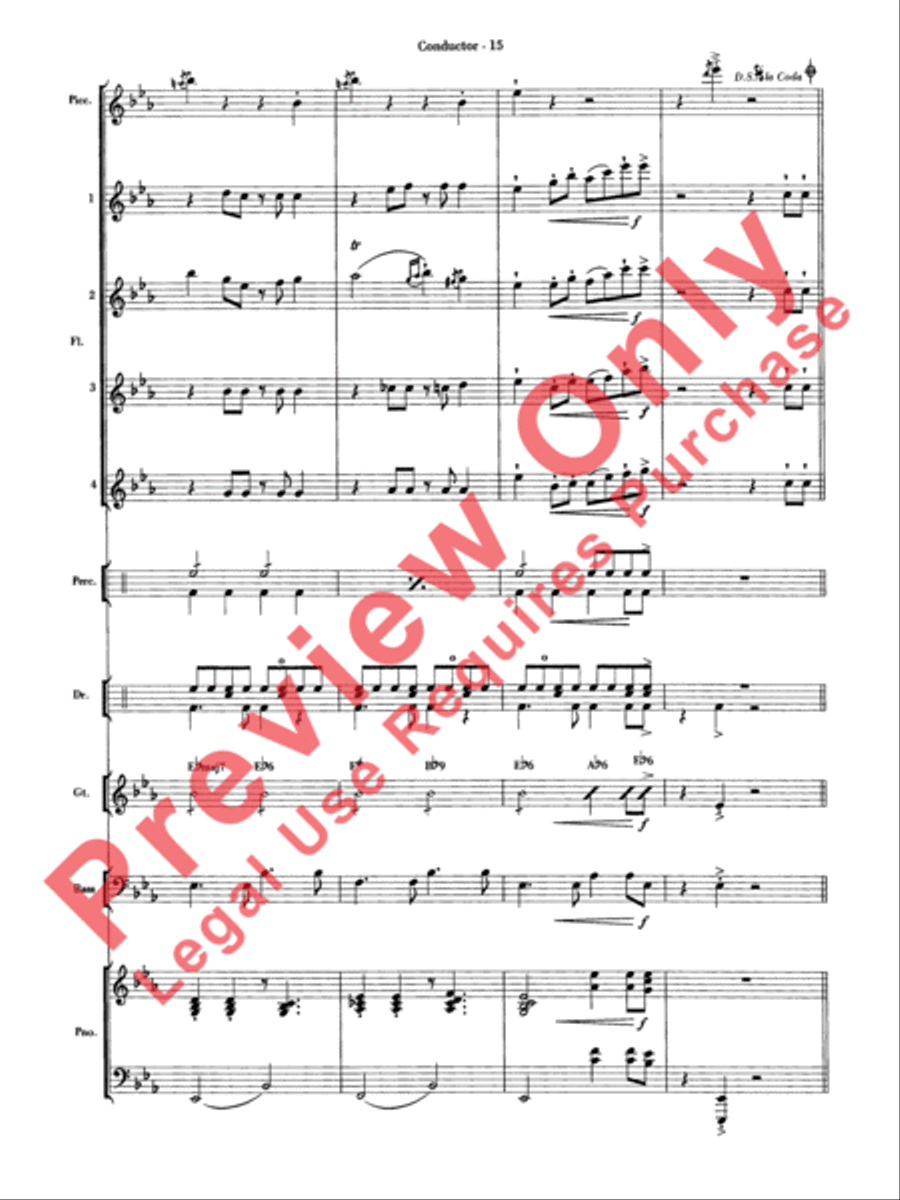 Sleigh Ride Samba Flute Choir scores gallery preview page 16