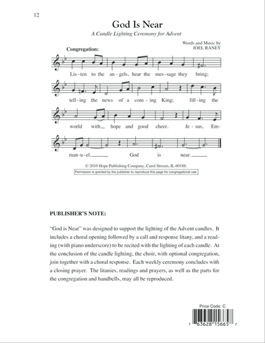 God Is Near (A Candle Lighting Ceremony for Advent) 4-Part scores gallery preview page 12