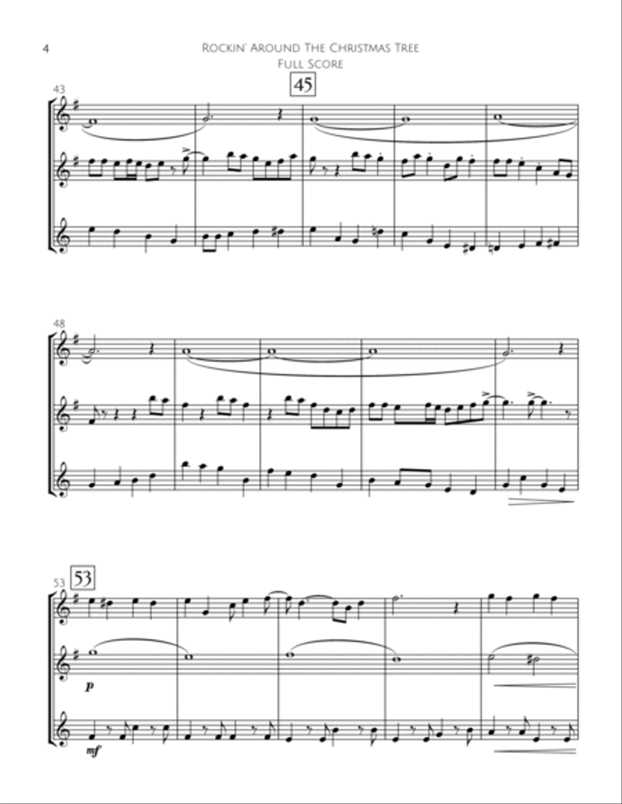 Rockin' Around The Christmas Tree Woodwind Trio scores gallery preview page 5