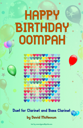 Book cover for Happy Birthday Oompah, for Clarinet and Bass Clarinet Duet