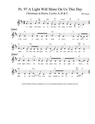 Psalm 97: A Light Will Shine On Us This Day (leadsheet)