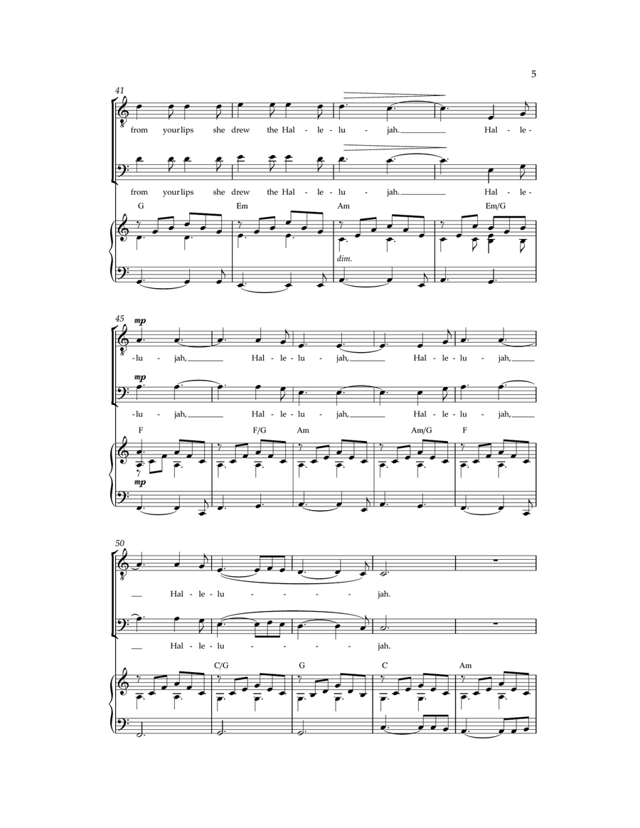 Hallelujah Hallelujah TTBB scores gallery preview page 5