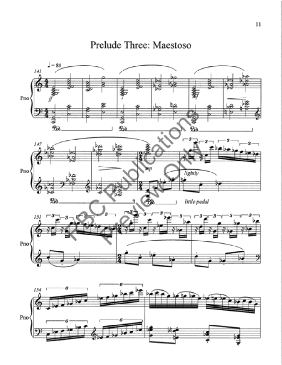 Three Preludes Piano Solo scores gallery preview page 14
