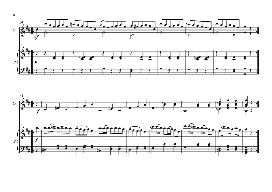 Valses for Guitar and Piano duet Acoustic Guitar scores gallery preview page 4