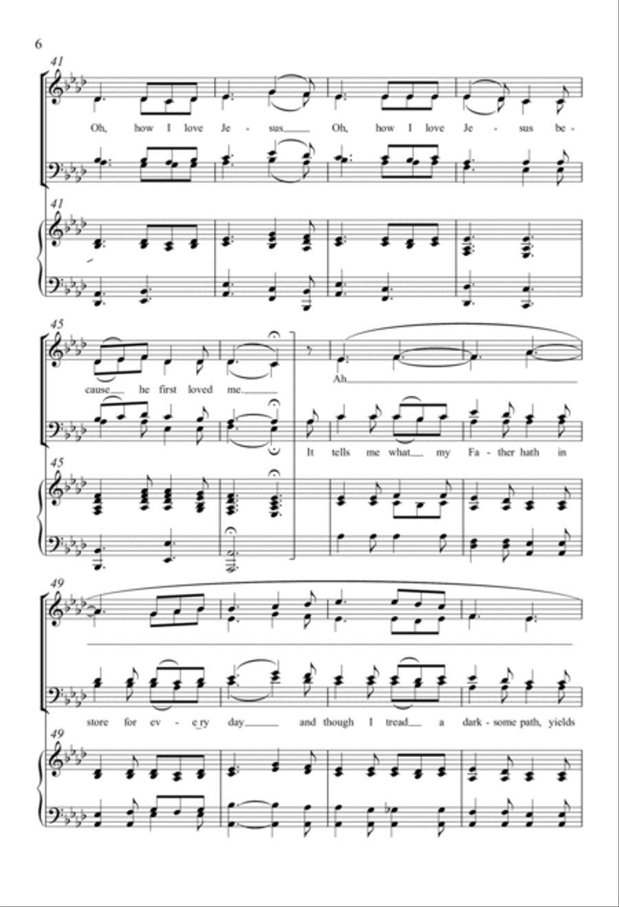 Three American Folk Hymns 4-Part scores gallery preview page 4