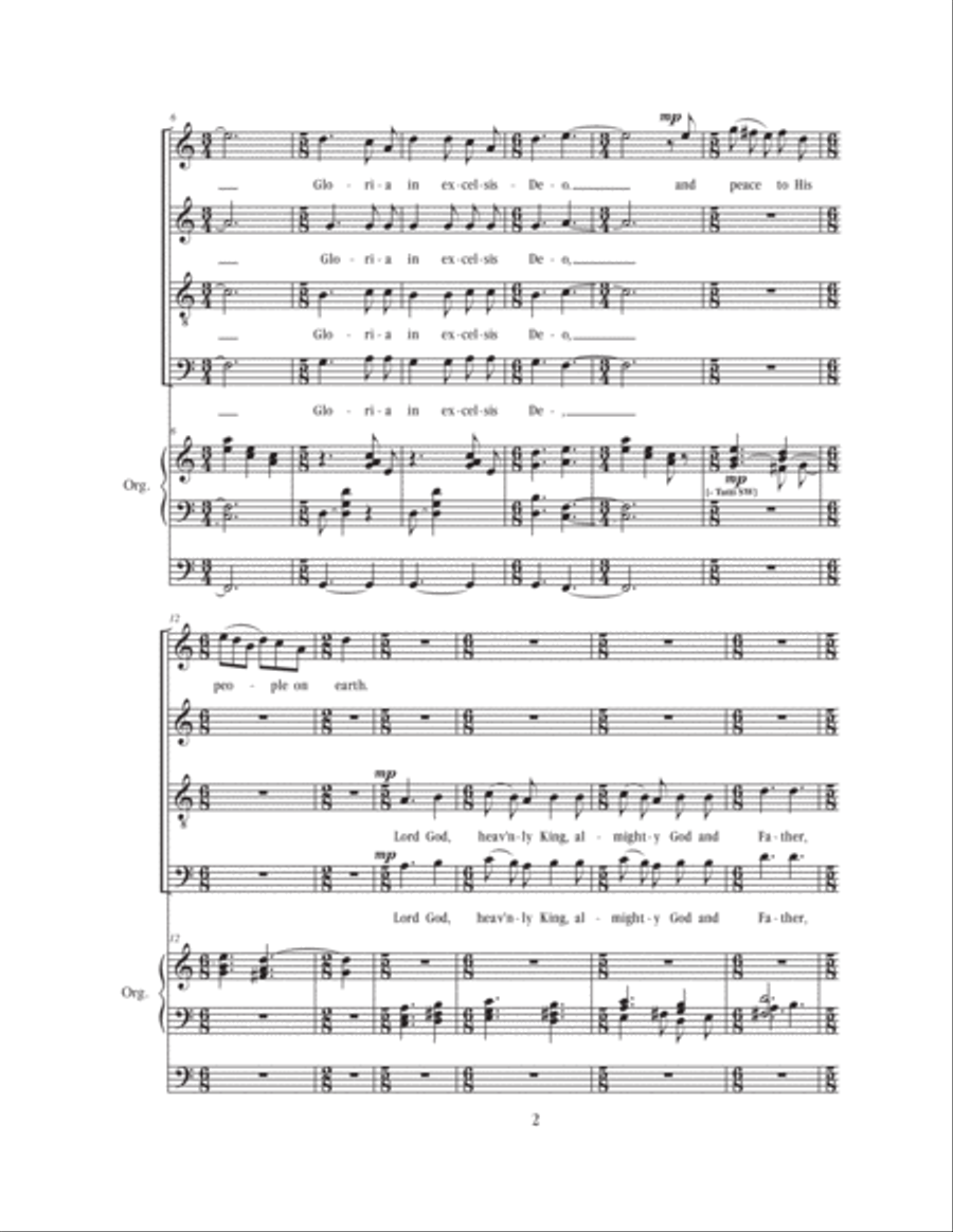 Gloria in Excelsis Deo 4-Part scores gallery preview page 2