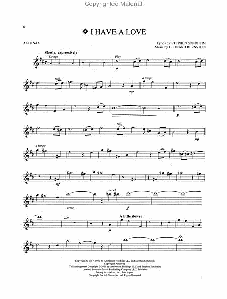 West Side Story for Alto Sax