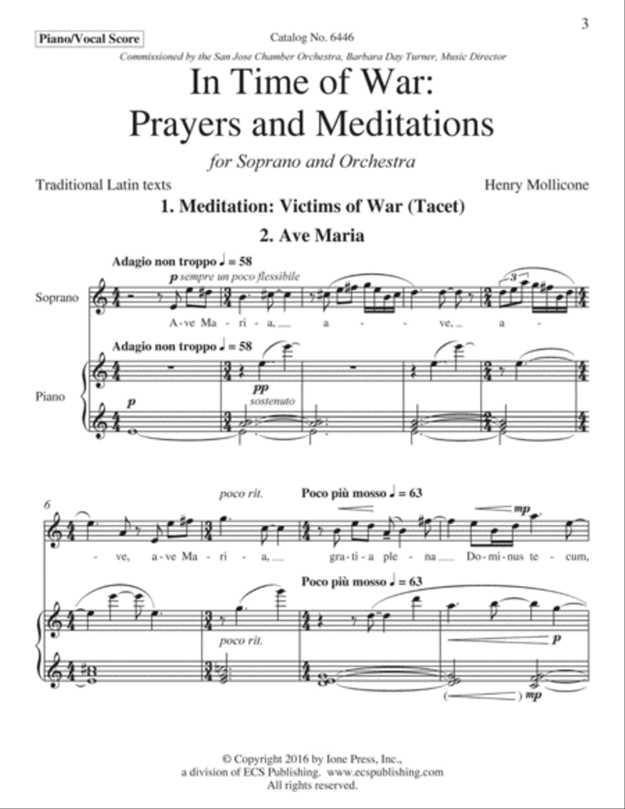 In Time of War: Prayers and Meditations String Orchestra scores gallery preview page 3