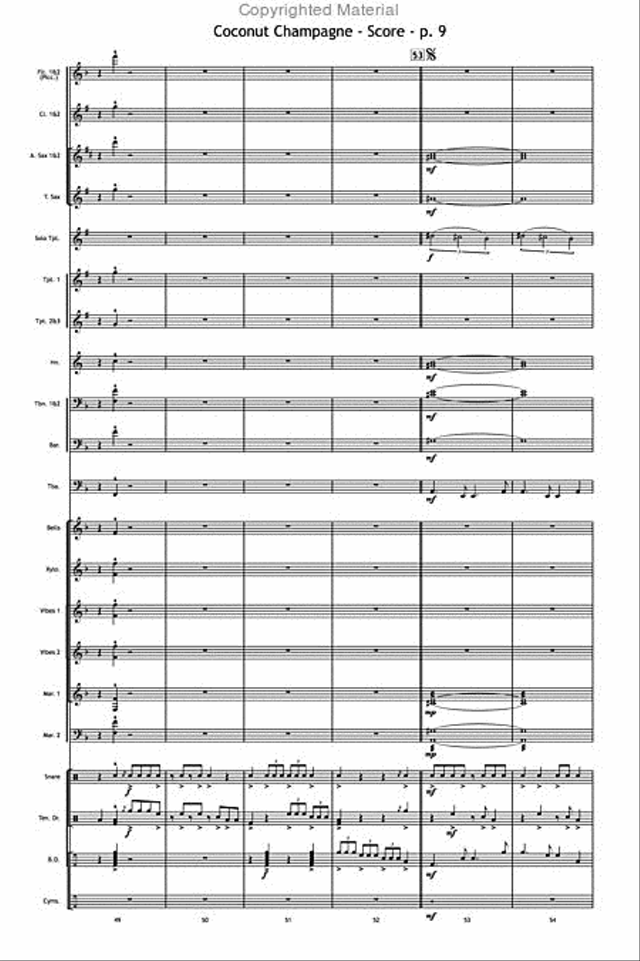 Coconut Champagne Marching Band scores gallery preview page 10