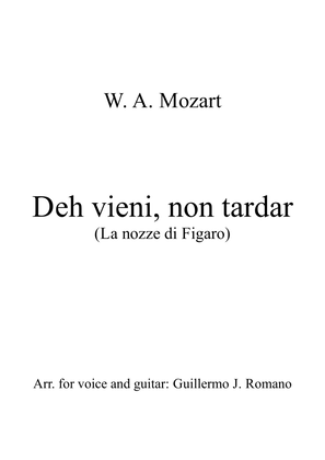 Book cover for Deh vieni, non tardar (Le nozze di Figaro) - voice and guitar