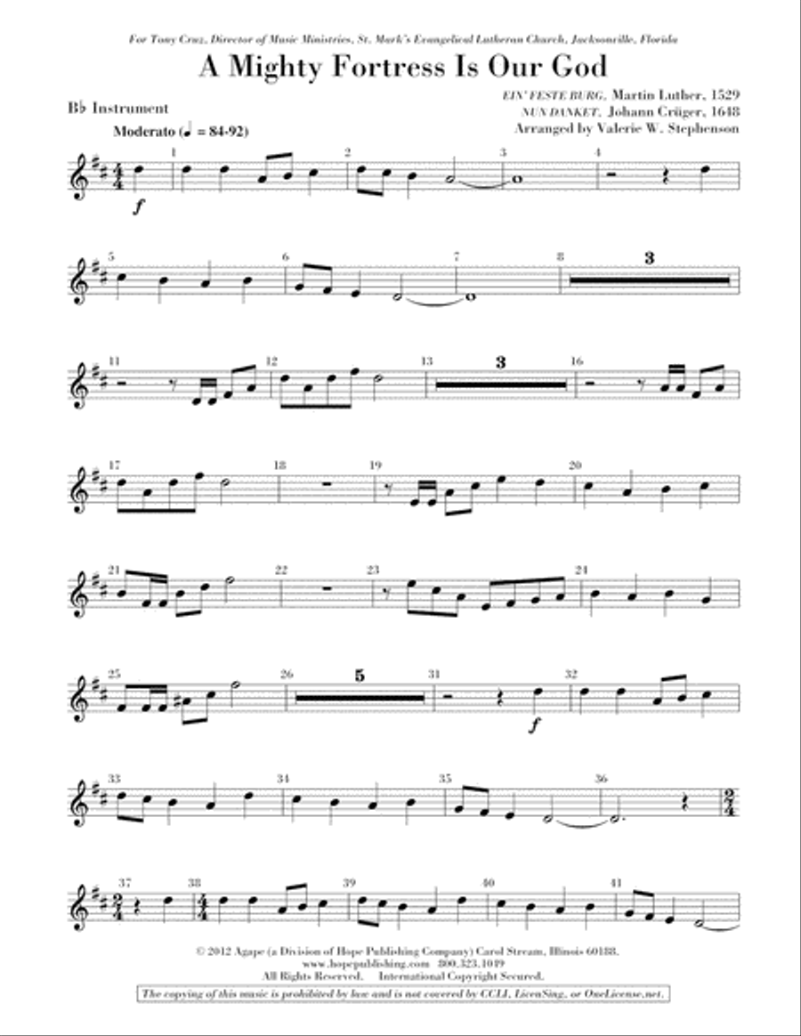 A Mighty Fortress Is Our God Choir scores gallery preview page 4