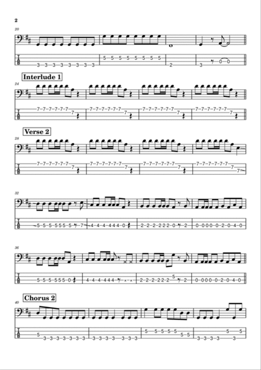Under Pressure Guitar Tablature scores gallery preview page 2
