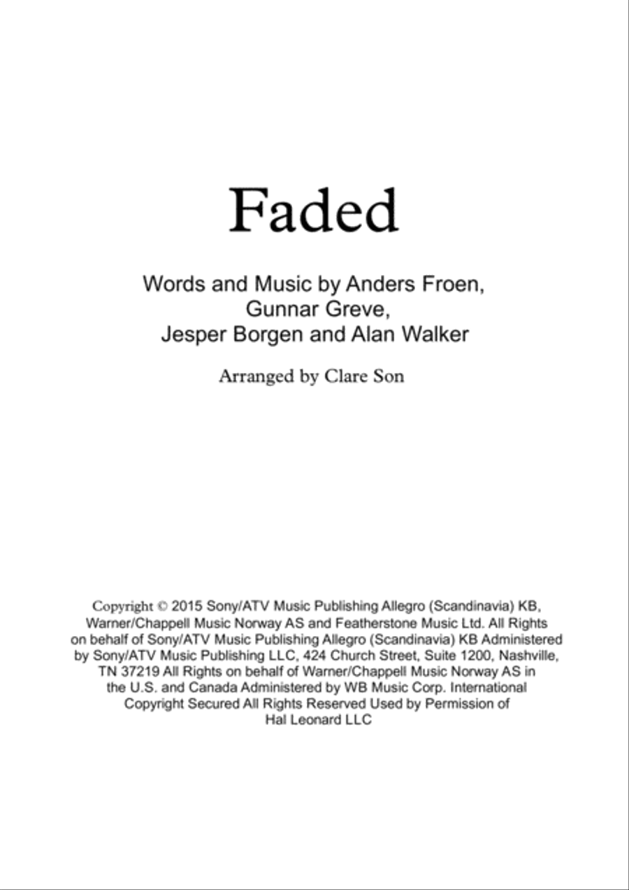 Faded Faded Small Ensemble scores gallery preview page 1