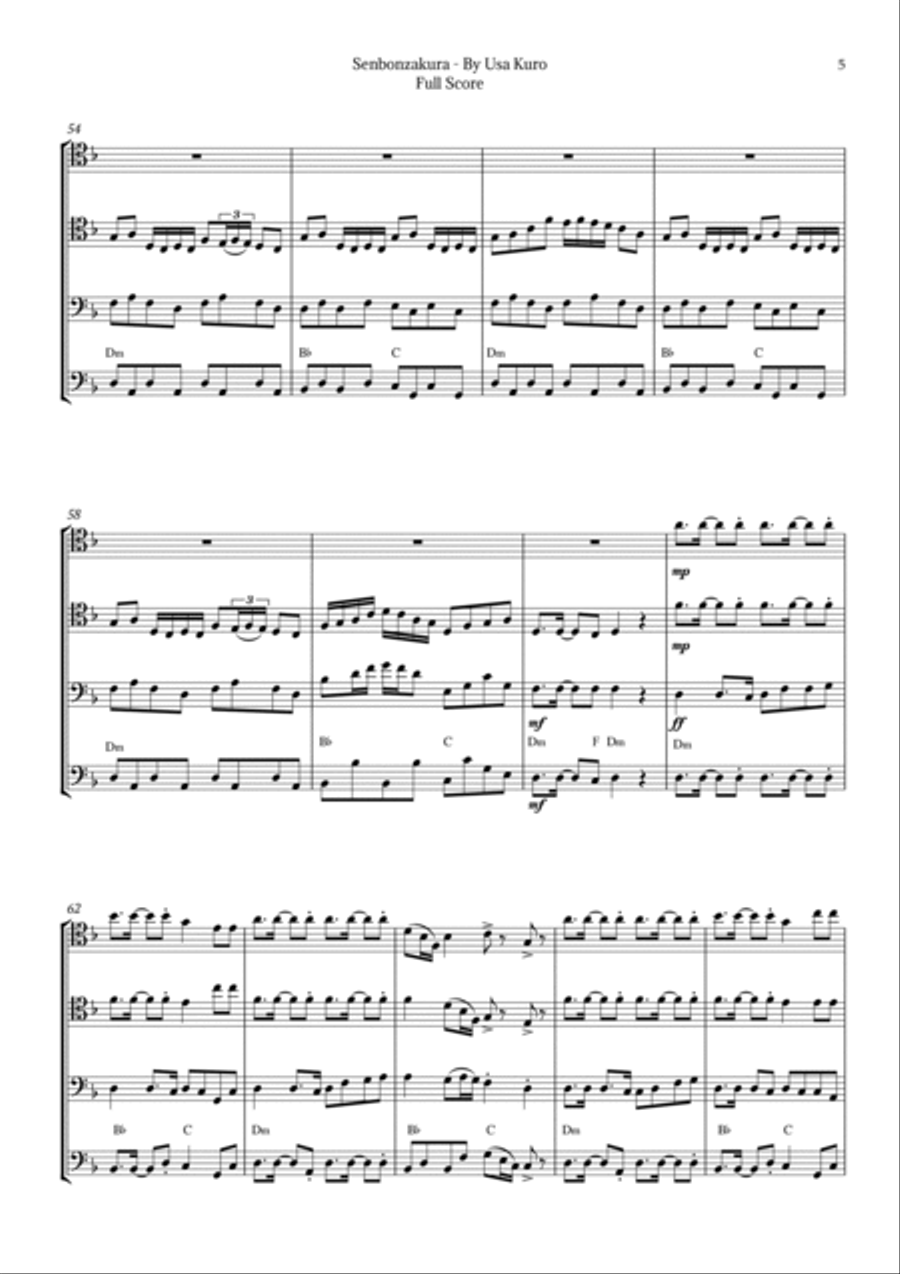 Senbonzakura String Quartet scores gallery preview page 5