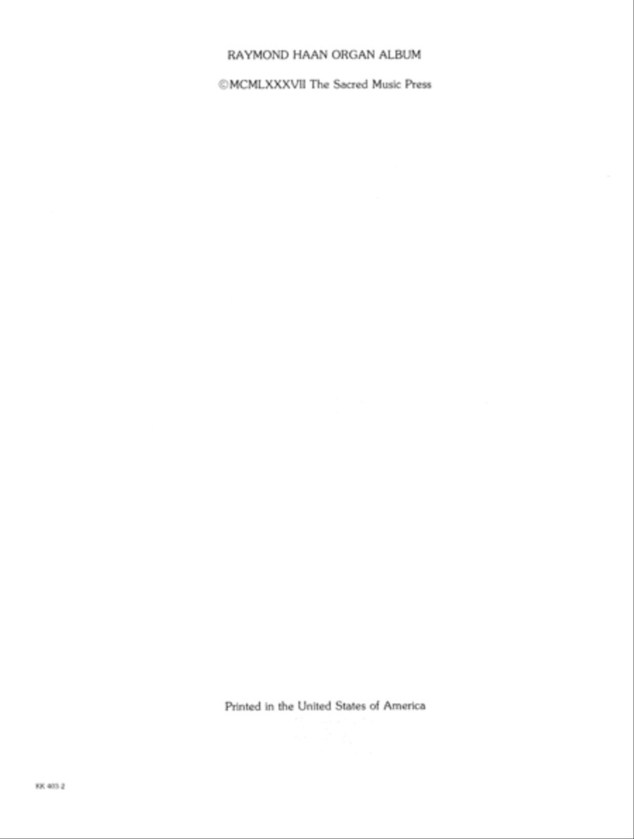 Raymond Haan: Organ Album Organ scores gallery preview page 4
