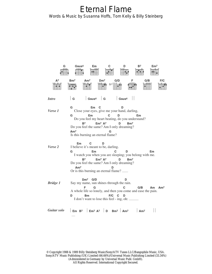 Eternal Flame Acoustic Guitar scores gallery preview page 1