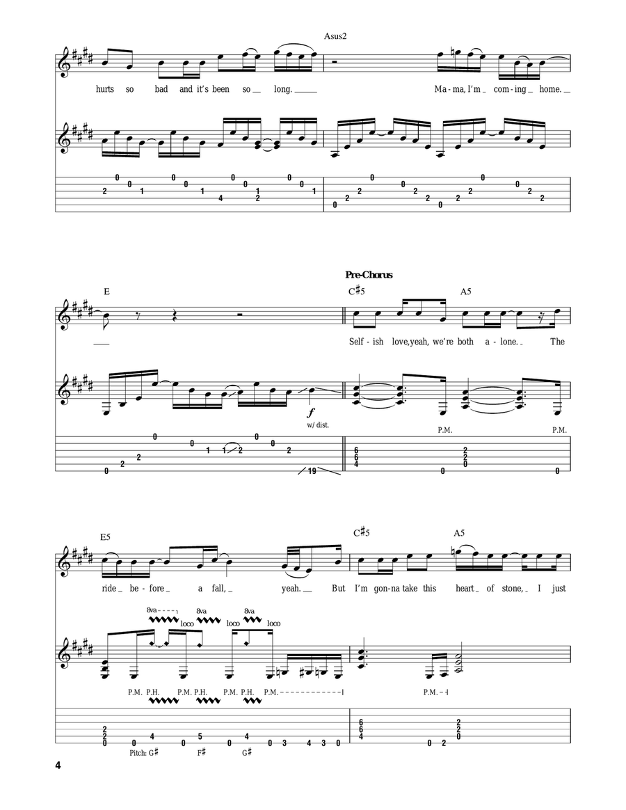 Mama, I'm Coming Home Acoustic Guitar scores gallery preview page 4