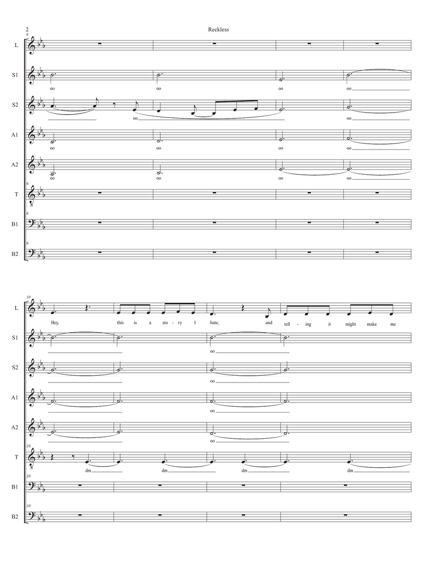 Reckless Divisi scores gallery preview page 2