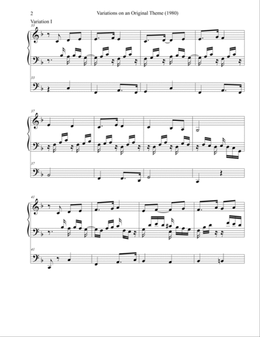 Variations on an Original Theme (1980) Piano Solo scores gallery preview page 2