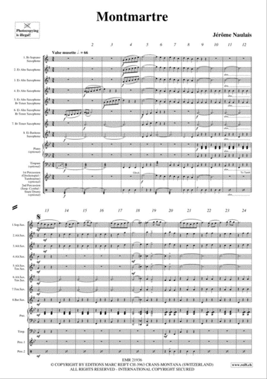 Montmartre Saxophone Ensemble scores gallery preview page 3