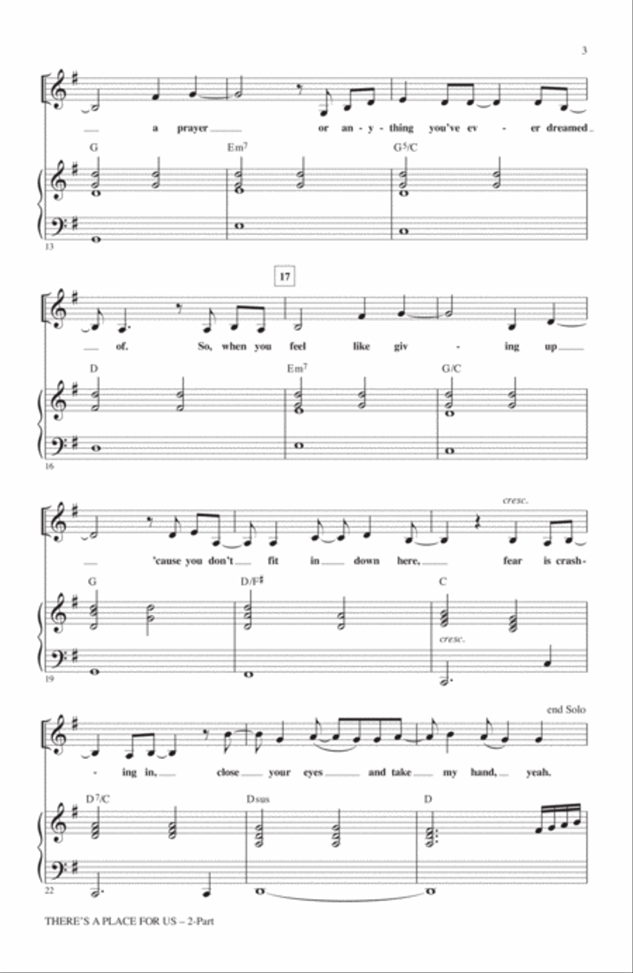 There's A Place For Us There's A Place For Us 2-Part scores gallery preview page 2
