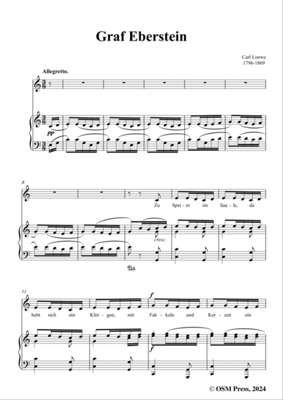 C. Loewe-Graf Eberstein(Zu Speier im Saale da hebt sich ein Klingen),in C Major Voice scores gallery preview page 3