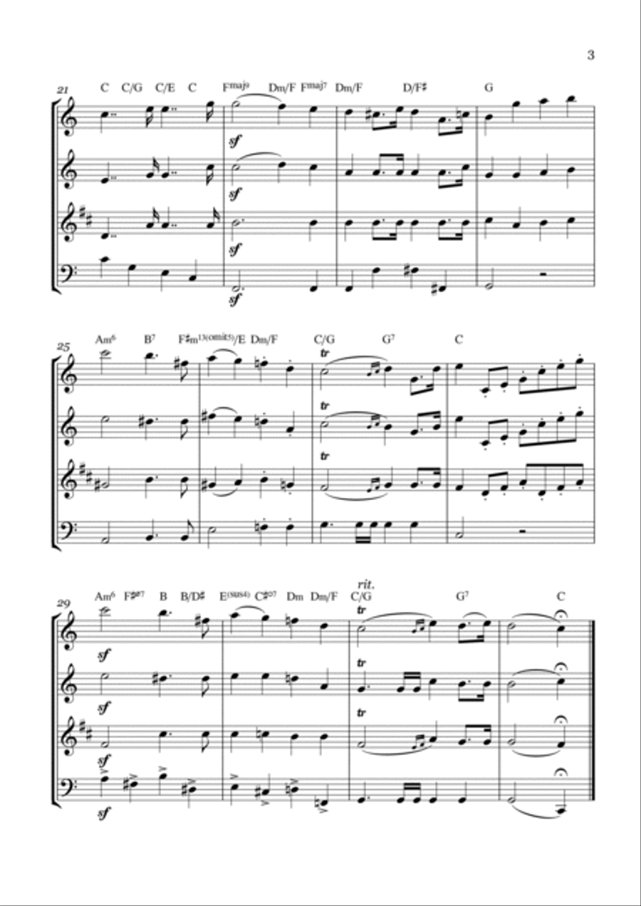 Wedding March - Woodwind - With chords Woodwind Quartet scores gallery preview page 3