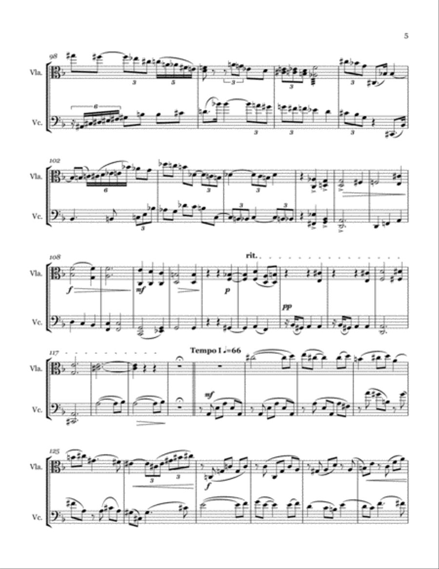 Elegy for Viola and Cello String Duet scores gallery preview page 5