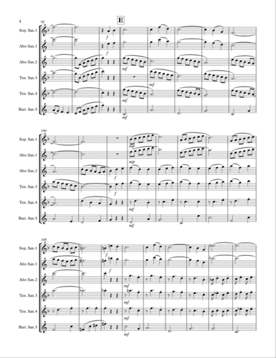 The Most Wonderful Time Of The Year Saxophone Quintet scores gallery preview page 5