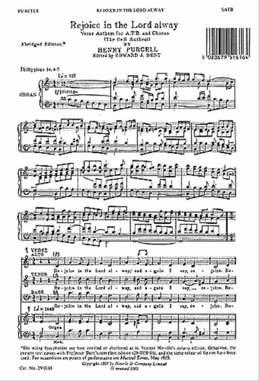 Rejoice in the Lord Alway 4-Part scores gallery preview page 1