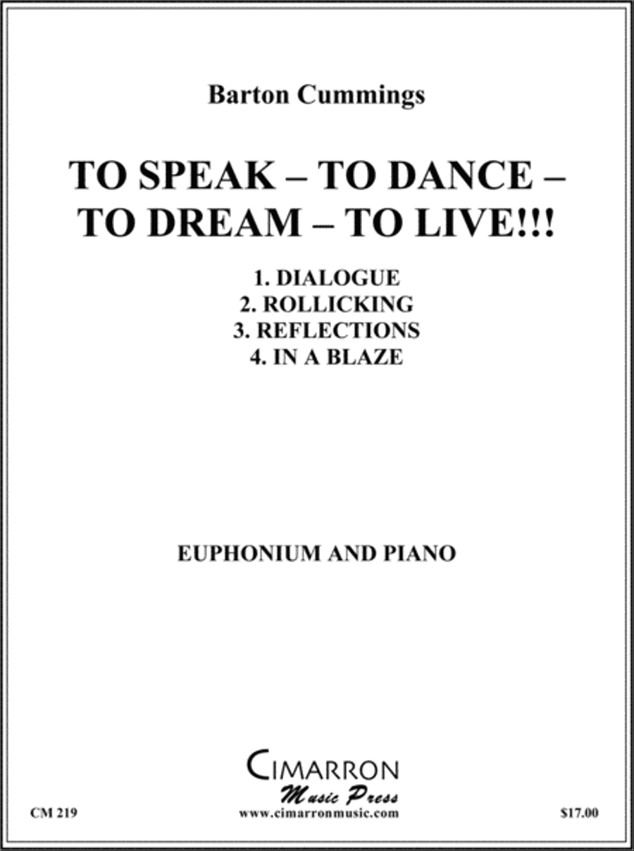 To Speak - To Dance - To Dream - To Live! Euphonium scores gallery preview page 1