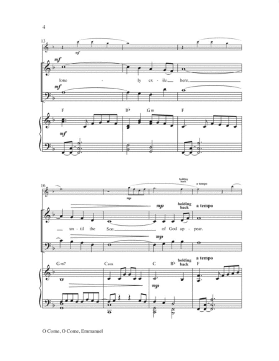 O Come, O Come, Emmanuel O Come, O Come, Emmanuel 3-Part scores gallery preview page 4