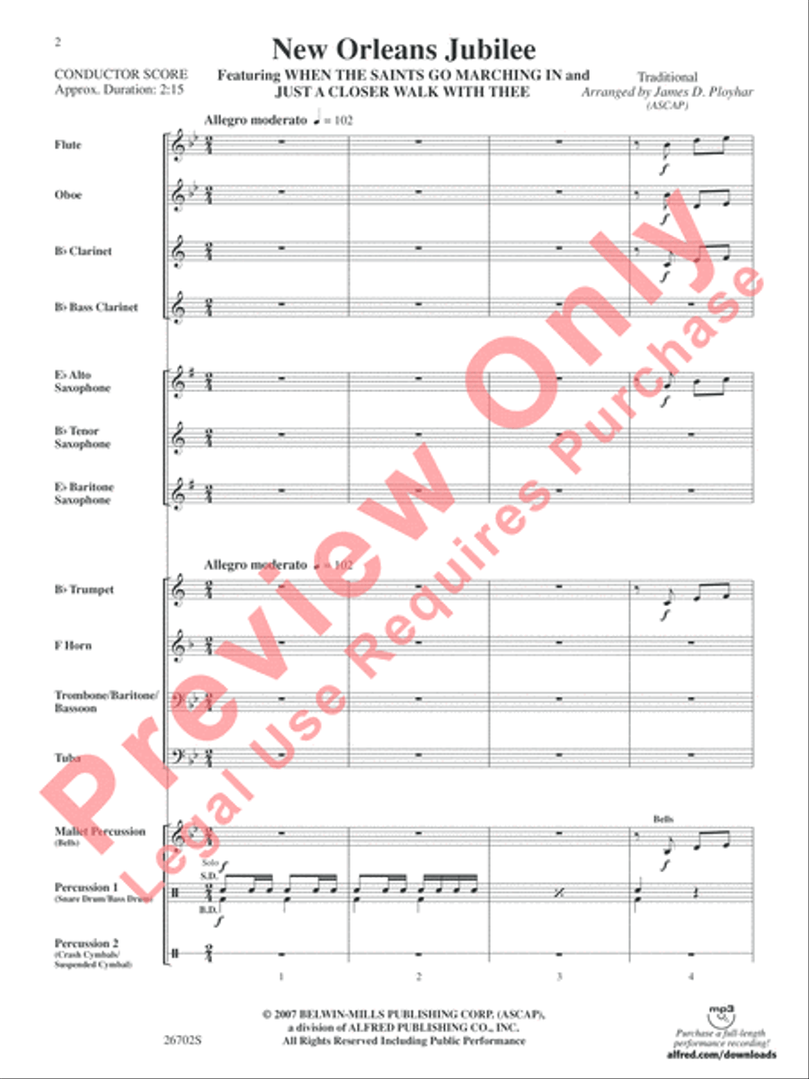 New Orleans Jubilee Concert Band scores gallery preview page 3