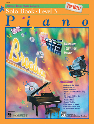 Book cover for Alfred's Basic Piano Library Top Hits! Solo Book & CD, Book 3