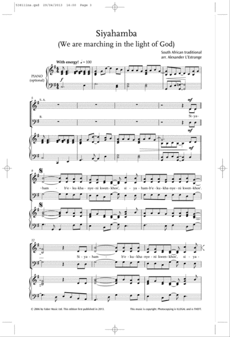 Siyahamba 3-Part scores gallery preview page 2