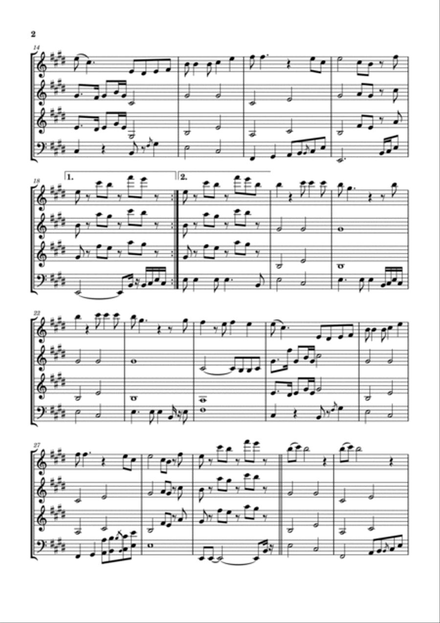 Listen, The Snow Is Falling Woodwind Quartet scores gallery preview page 3