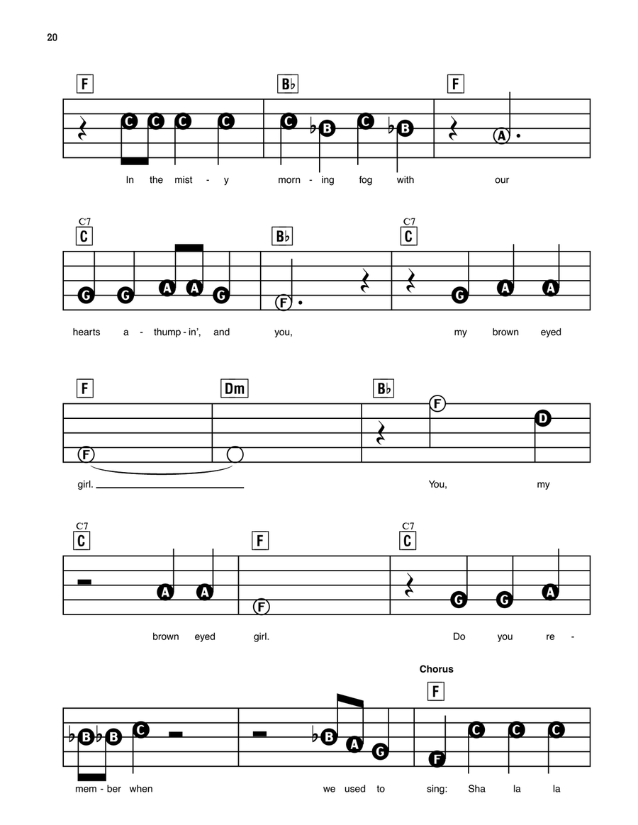 Brown Eyed Girl Electronic Keyboard scores gallery preview page 2